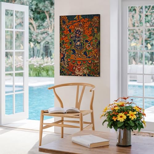 Monem Art Four Faced Mahakala Canvas - Retro Mahakala Print - Tibet Art - Buddhism Art - Gift for Men & Women - Decor for Living Room, Bedroom, Dorm or Office - Available in 8x10 to 30x40 - color: Style-13