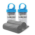 Cooling Microfiber Sports Sweat Towel for Golf Workout Swimming Gym Yoga Travel Camping Fitness - 40"x12" - Grey 2 Pack - color: Gray 2 Pack