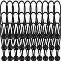 AOPRIE 30 Pack Bungee Balls 9Inches Black Ball Bungee Heavy Duty Heavyweight Tarp Bungee Cords, Weather Resistant Tie Down Strap 4mm Thickness - for Camping, Tents, Cargo, Holding Wire and Hoses - size: 9 In Balls