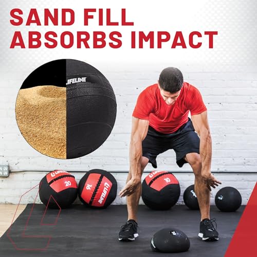 Lifeline Fitness Weighted Slam Ball - Easy to Grip Slam Ball for Home Gym and HIIT Workouts - style: 15 lb