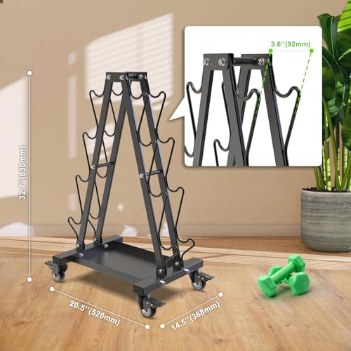 Kipika Heavy Duty Dumbbell Rack Multifunctional, Weight Rack for Dumbbells, Home Gym Equipment, Suitable for Storage of Dumbbell, Kettle Bell, Barbell Plate, Barbell Bar (4 Tier Tilt Shelf)