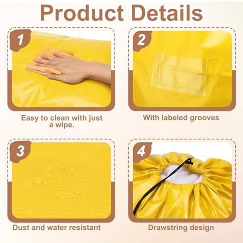 uxcell 2Pcs Extra Large Moving Bags, 20 x 20 x 31.5" Heavy Duty Woven Clothes Storage Totes Waterproof Packing Bags with Elastic Band and Handle for Home Camping Packing Quilts, Yellow - color: Yellow, size: 20.1 x 20.1 x 31.5"