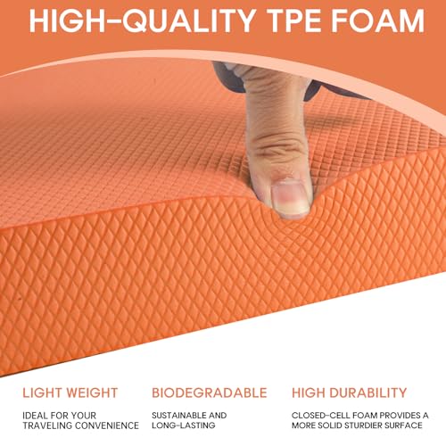 Balance Pad – Stability Trainer for Balance, Stretching, Physical Therapy, Exercise, Mobility, Rehabilitation and Core Training Non-Slip Closed Cell Foam Premium Balance Pad Knee Pad - color: orange