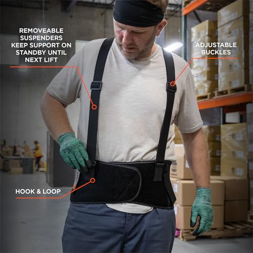 Ergodyne ProFlex 1650 Back Support Belt, 7.5" Elastic, Adjustable, Removeable Straps, XL - size: X-Large (Pack of 1)