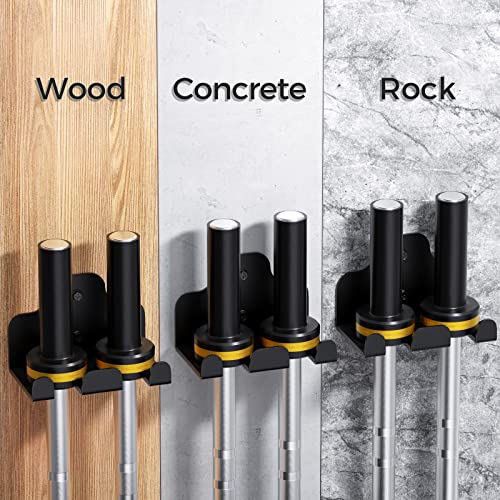JNIHEEP Olympic Barbell Hanger,Garage Gym Bar Wall Rack,Vertical Barbell Mount Rack,Black Powder Coated,Space Saving Commercial or Home Gym Accessory,Holds Under 33mm Bar Size - color: ‎Black 2Hooks