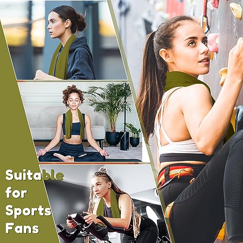 Honoson Cooling Towel Bulk - Neck & Face Cool Chilly Towels Microfiber Breathable Sport Sweat Rag for Gym, Yoga, Travel, Camping, Running, Outdoor - color: Army Green, size: 32"x12"