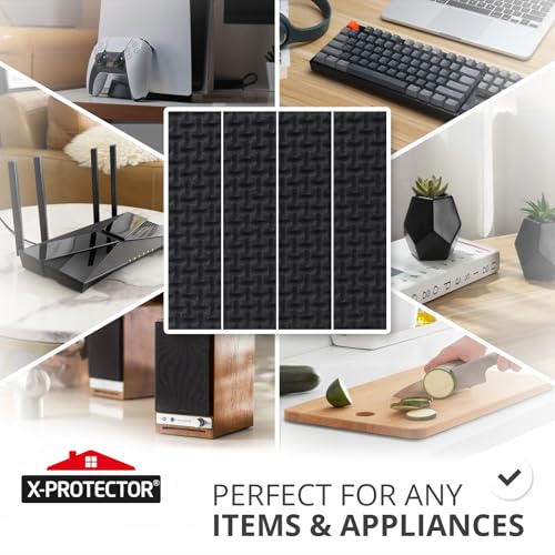 X-PROTECTOR Non-Slip Furniture Pads 8PCS 1.5”x5” Rubber Furniture Grippers | Self-Adhesive Floor Protectors Grips for Furniture Feet - Non Skid Furniture Pad Floor Protectors - Keep Furniture in Place! - size: 1.5 x 5 inch 8 Rectangular