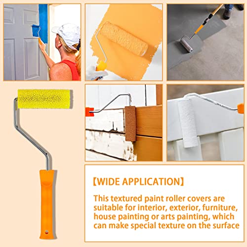 8 Pcs Textured Paint Roller Covers, 4 inch Small Textured Rollers | Foam Drywall Texture Paint Rollers, House Paint Roller Covers for Art Painting Walls Ceilings - size: 4",8pcsSMALL