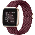 Maledan Elastic Bands Compatible with Fitbit Versa 2 and Fitbit Versa Women Men, Soft Braided Bracelet Replacement Band for Fitbit Versa 2/ Versa Lite/Versa SE/Versa Smartwatch Strap Accessory, Red - color: 9-Wine Red