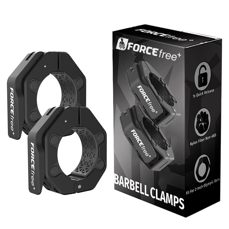 Quick Release Olympic Barbell Collars 2" (Pair) - Non-Slip Weightlifting Barbell Clips for Secure Powerlifting, Home & Gym - High-Strength Metal Bar Clamps - style: NO-MAG BLACK