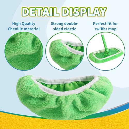 4Pcs Reusable Microfiber Mop Pads, Mop Replacement Heads, Easy Cleaning Wet & Dry Floors Surface Machine Washable Pad for Household Cleaning Essential Tool