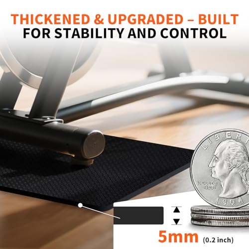 Stepwaver 2 Pack Double Non-Slip Workout Mat for Ellipse Leg Exerciser, 23.6" × 11.8" 0.2" Thick Ellipse Machine Mat, Exercise Mats for Under Desk Ellipticals - size: 23.6"L x 11.8"W x 0.2"Th