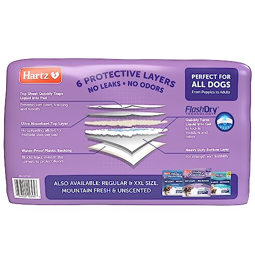 Hartz Home Protection Lavender Scented Dog Pads, 3XL 30 Count, Super Absorbent & Won't Leak, Odor Eliminating (Pack of 2) - size: 3XL 36 x 36 (30 Count) (Pack of 2)
