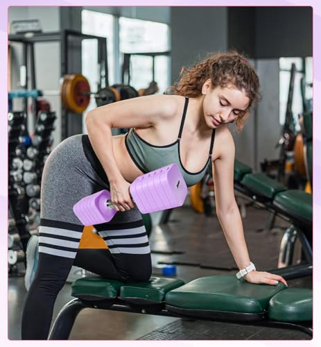 Adjustable Dumbbell Set for Women Men 7.5LB/10LB/15LB/20LB/25LB Pair | Stable Free Weight Hand Weights with Metal Handle for Home Gym Fitness Rehab Pilates Yoga Strength Training Equipments - color: Purple, size: 15LB SINGLE