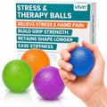 Vive Squeeze Balls for Hand Therapy, Exercise, Arthritis (w/Rehab Video App) - Grip Strengthener Occupational Equipment for Finger, Wrist, Carpal Tunnel, Pain Relief