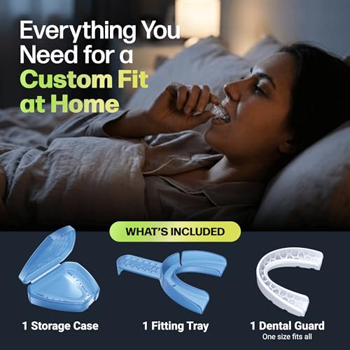 Dental Guard – Custom-Fit Mouth Guard for Grinding Teeth at Night – Slim Night Mouth Guards for Sleeping with Jaw Comfort – Easy & Secure Fit for Nighttime Enamel Protection (Clear, 1 Count)