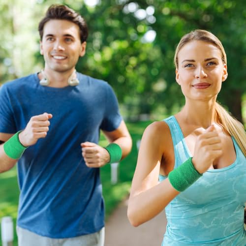Willbond Wrist Sweatbands, Sports Sweatbands for Competition, Sweat Absorbent, for Basketball, Tennis, Football, Running and Work (Pack of 6) - color: Dark Green