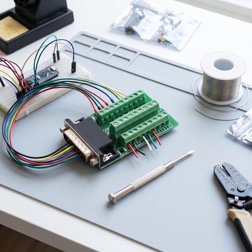 26 Pin DB26 D-SUB Male Adapter to PCB Terminal Module Board Connector with Insulating Mat