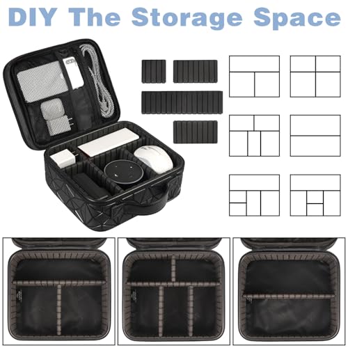 MATEIN Cord Organizer Case with Adjustable Divider, Large DJ Cable File Bag | DJ Equipment, Music Accessories, Double Layer, Shockproof, Portable, Cable Storage for Cord, Charger, Tech Accessories, Black - color: Black, size: Large
