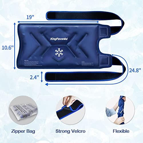 KingPavonini XXL Knee Ice Pack Wrap Around Entire Knee After Surgery, Large Reusable Gel Ice Pack for Injuries, Pain Relief, Swelling, Sports Injuries, 1 Pack (Blue) - style: Blue