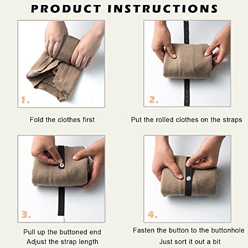 LELE LIFE 30Pcs Roll-up Clothes Storage Elastic Band, Adjustable Clothing Storage Strap with Button and Buttonholes, Travel Luggage Space Saver, Drawer and Closet Organizer, 3 Colors - color: 3 Colors