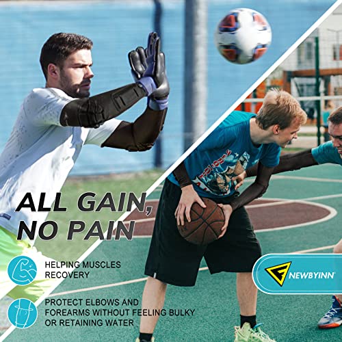 Padded Arm Sleeves 2 Pack, Elbow Forearm Crashproof Pads for Football Basketball Volleyball Soccer - size: Medium