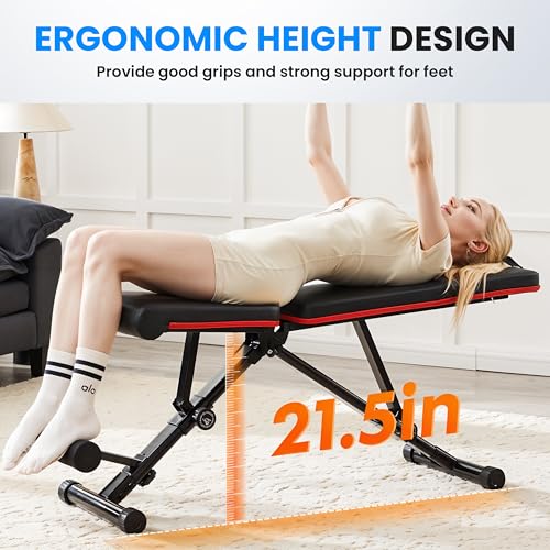 Adjustable Weight Bench 795LB Capacity Foldable Workout Bench Press for Home Gym, Full Body Exercise and Strength Training, Lifting Sit-up Incline Decline Flat Utility Bench, 2 Sec Fast Folding - color: Classic Black