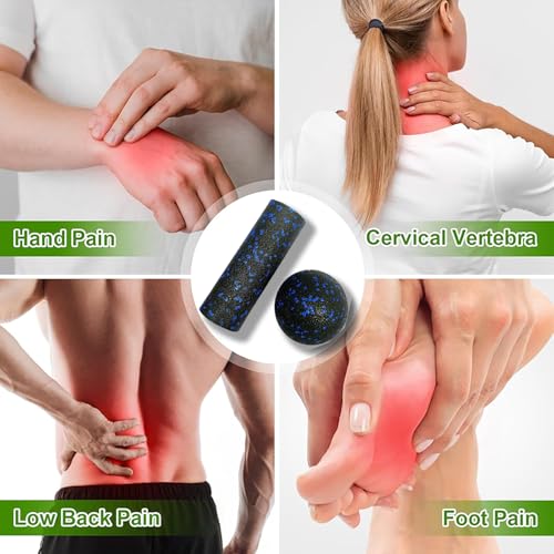 Extra Mini Foam Roller - High Density Massage Roller, Extra Small Yoga Roller for Physical Therapy, Myofascial Release, Deep Tissue & Muscle Recovery of Arms and Legs - color: Blue