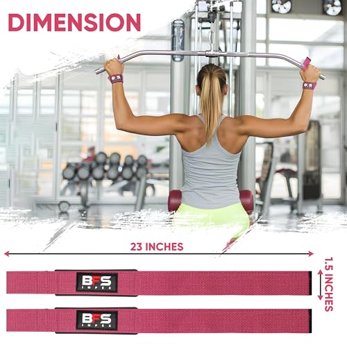 Lifting Straps for Weightlifting, Weightlifting Cotton Straps with Neoprene Padding for Men women Gym Wrist Straps for Bodybuilding powerlifting, Strength Training and Deadlifting - color: PINK