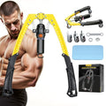 Twister Arm Trainer, 3 in 1 Hydraulic Power Chest Workout Equipment with Ab Roller Wheels and Hooks, Adjustable 22-440lbs Arm Trainer for Men Women, Home Gym Equipment for Full Body Strength Training - color: yellow