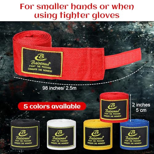10 Pairs Boxing Hand Wraps Bulk, 98 Inches (2.5 Meter) Hand Wraps for Boxing, Non-Elastic Polyester Martial Arts Wrist Wrap for Men & Women, Kickboxing, Muay Thai, MMA Training (Multicolor)