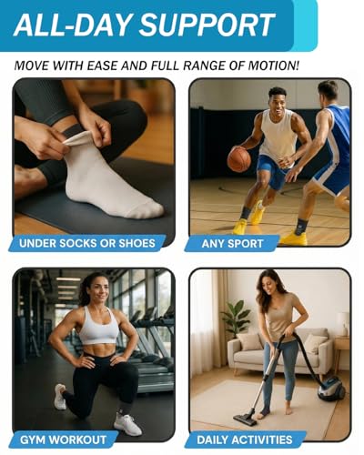2-Pack Ankle Brace for Men & Women,Adjustable Lace up Ankles Sock,Basketball Ankle Stabilizer with Straps,Orthopedic Compression Sleeve for Plantar Fasciitis Relief,Tendonitis,Sprained (Gray) - color: Gray