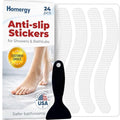 Anti-Slip Shower Stickers - Help Reduce Slipping in Bathtub & Shower, White Non-Slip Bath Strips, Strong Adhesive Bathtub Appliques Suitable for Homes with Kids, Adults & Seniors - 24 Pcs - Homergy - color: Bright White