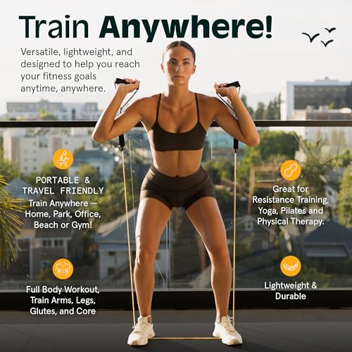Retrospec Train Resistance Bands Set for Working Out - 5 Stackable Bands, Handles & Door Anchor - Portable Fitness Equipment for Physical Therapy & Yoga Includes Carry Bag - color: Smoothie, size: (Pack of 60)