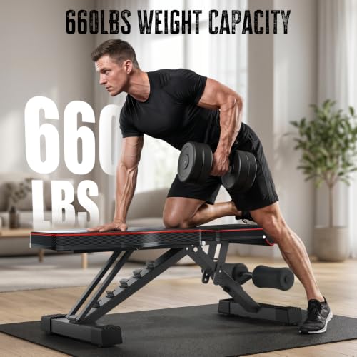 Multi-Function All in 1 Weight Bench Set - Multi-Positions Heavy Duty Weight Lifting Sit Up Bench Workout Benchs Folding Bench Press for Home Gym - color: Black