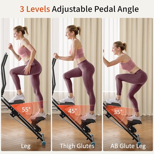 MOMODA Stair Stepper Resistance Adjustable Folding Vertical Climber Machine for Home Gym Full-Body Workout - color: Black Blue