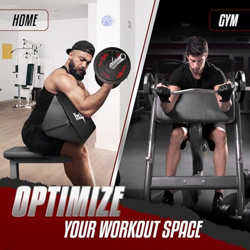 Yes4All Foam - Preacher Curl Pad, Simple Version of Preacher Curl Weight Bench for Arms, Biceps and Triceps, Space-Savin