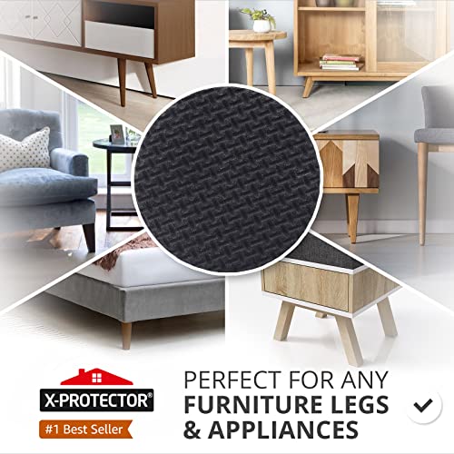 Non Slip Furniture Pads X-Protector - 8 PCS 1 1/2” - Furniture Grippers | Premium Self-Adhesive Rubber Feet for Furniture - Keep Furniture in Place! - Anti Slip Furniture Pads - size: 1.5 inch 8 Round