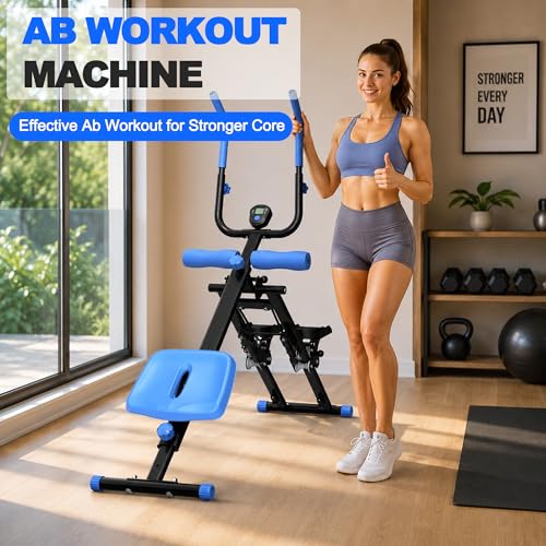 KINMAC 2 in 1 Stair Stepper & Ab Workout Machine - Multi-Function Trainer-Upgrade High-Efficiency Stairmaster & Ab Trainer Machine Full-Body Exercise Equipment for Home Gym Exercise - color: Black Blue