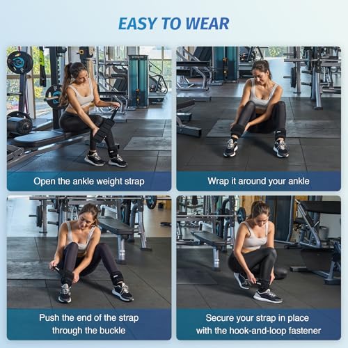 ZELUS Ultra Thin Adjustable Ankle Weights, 4/7/10 lb Fully Adjustable, Filled with Soft Iron for Slim Fit, Leg Weights for Women Men, Strength Weighted for Gym Home Yoga Walking Running Pilates - size: 1-5 lbs each (10 lbs pair)