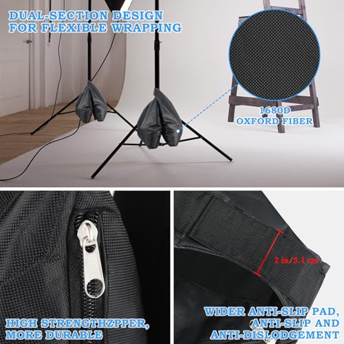 120LBS Large Sandbags Tripod Weights for Photography Set of 2, 1680D Oxford | Zipper Closure with Nylon Handle, Video Film Props Weight Sandbag for Backdrop Stand, Light Brackets, Tripods, Boom Arms
