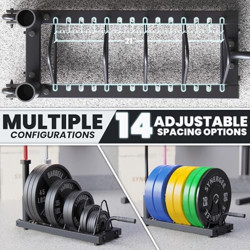 Synergee Horizontal Plate Rack – 350 lb Capacity with Bar Holders