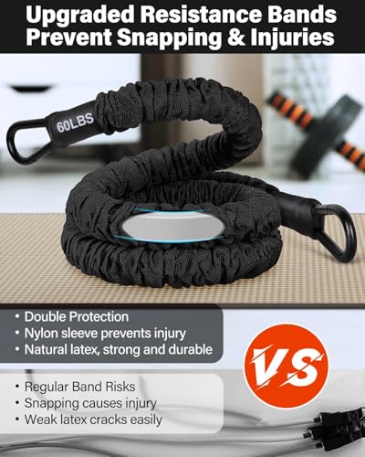 Resistance Bands, Exercise Bands, Resistance Bands for Working Out, Pull Up Assistance Bands, Work Out Bands with Handles for Men and Women Fitness, Strength Training Equipment - color: Black