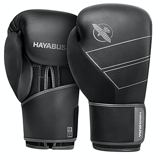 Hayabusa S4 Leather Boxing Gloves for Women & Men - color: Black, size: 16 oz
