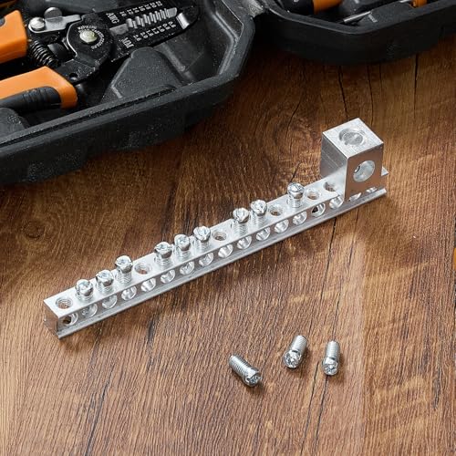 Relaxweex 2 Set Ground Bar Kit with 12 Terminal Positions and Ground Lug Bar Aluminum Grounding Lugs for Electrical Connections - size: 12 Terminal Positions