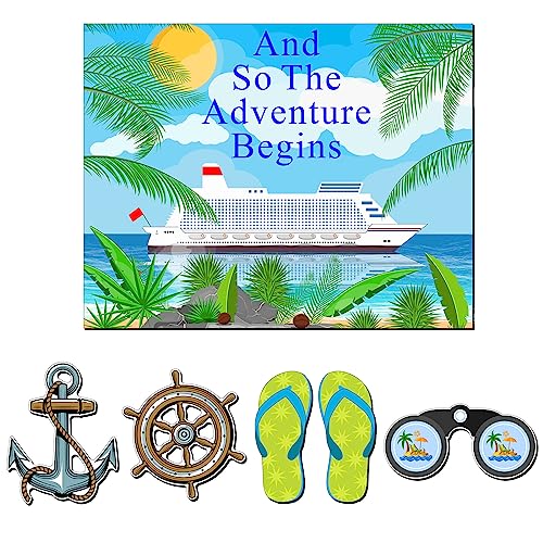Kanayu 6 Pcs Adventure Cruise Door Decorations Magnetic Large Ship Decorations Magnets Anchor Cruise Decor Car Fridge Magnet Decal for Carnival Stateroom Door - style: Adventure