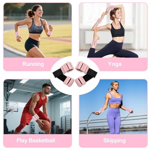 Wrist Ankle Weights for Women, Adjustable Silicone Wrist & Ankle Weights, Wearable Pilates Weighted Bracelet for Strength Training Walking Yoga Physical Therapy Home Workouts - color: Pink