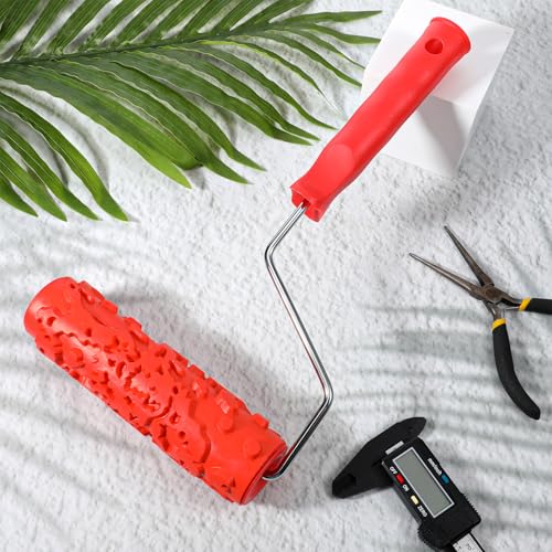 2 Pcs 7"DIY Patterned Paint Roller | Decorative Art Texture Roller | Pattern Rubber Rollers Textures Tool DIY Decorative Art Paint for Walls, Furnitures and Floors DIY Paints Art
