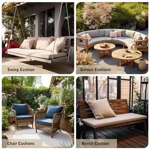 Custom Size Bench Cushions for Indoor/Outdoor Use, Ideal for Window Seat, Bay Window, Piano Bench & Patio Furniture Waterproof, Fade-Resistant, High-Density 75D Sponge, Non-slip, Removable Cover