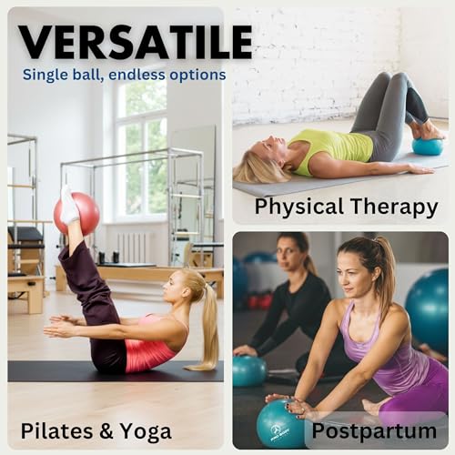 ProBody Pilates Small Exercise Ball - 9 Inch Workout Ball for Stability, Barre, Yoga, Core & Physical Therapy - color: Aqua